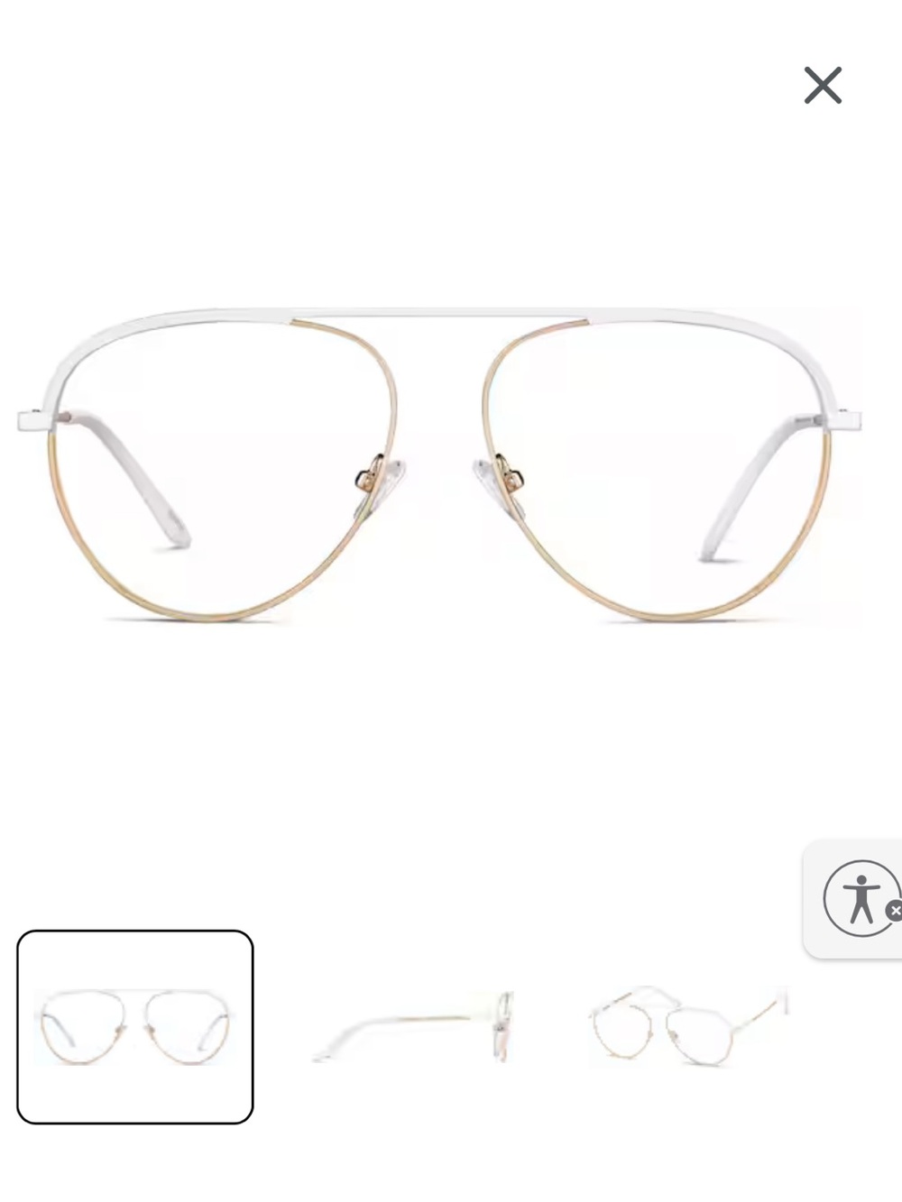 White Aviator Glasses #3219730